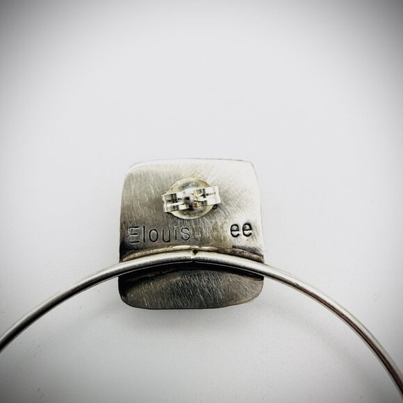 ELOUISE KEE STERLING SILVER TURQUOISE HOOP EARRINGS 2” - Picture 3 of 4